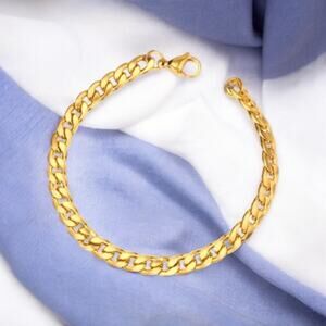 NEW 18K yellow gold plated Cuban twist men's bracelet jewelry B28A